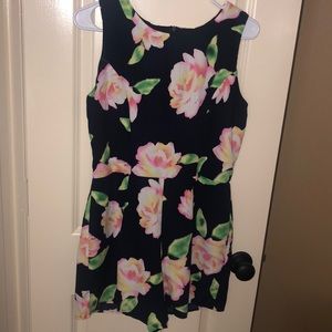 Navy, floral romper; size small